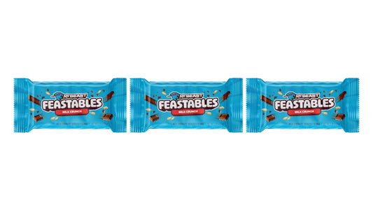MrBeast Feastables Milk Crunch Chocolate Creamy Delicious 35g - Pack of 3