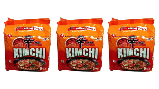 Nongshim Shin Ramyun Kimchi Instant Noodles 120g Pack - Pack of 3 - Korean Yum!