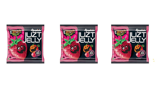 Alpenliebe Strawberry Juzt Jelly Candy, 148g - Pack of 3 - With 25% Fruit Pulp!