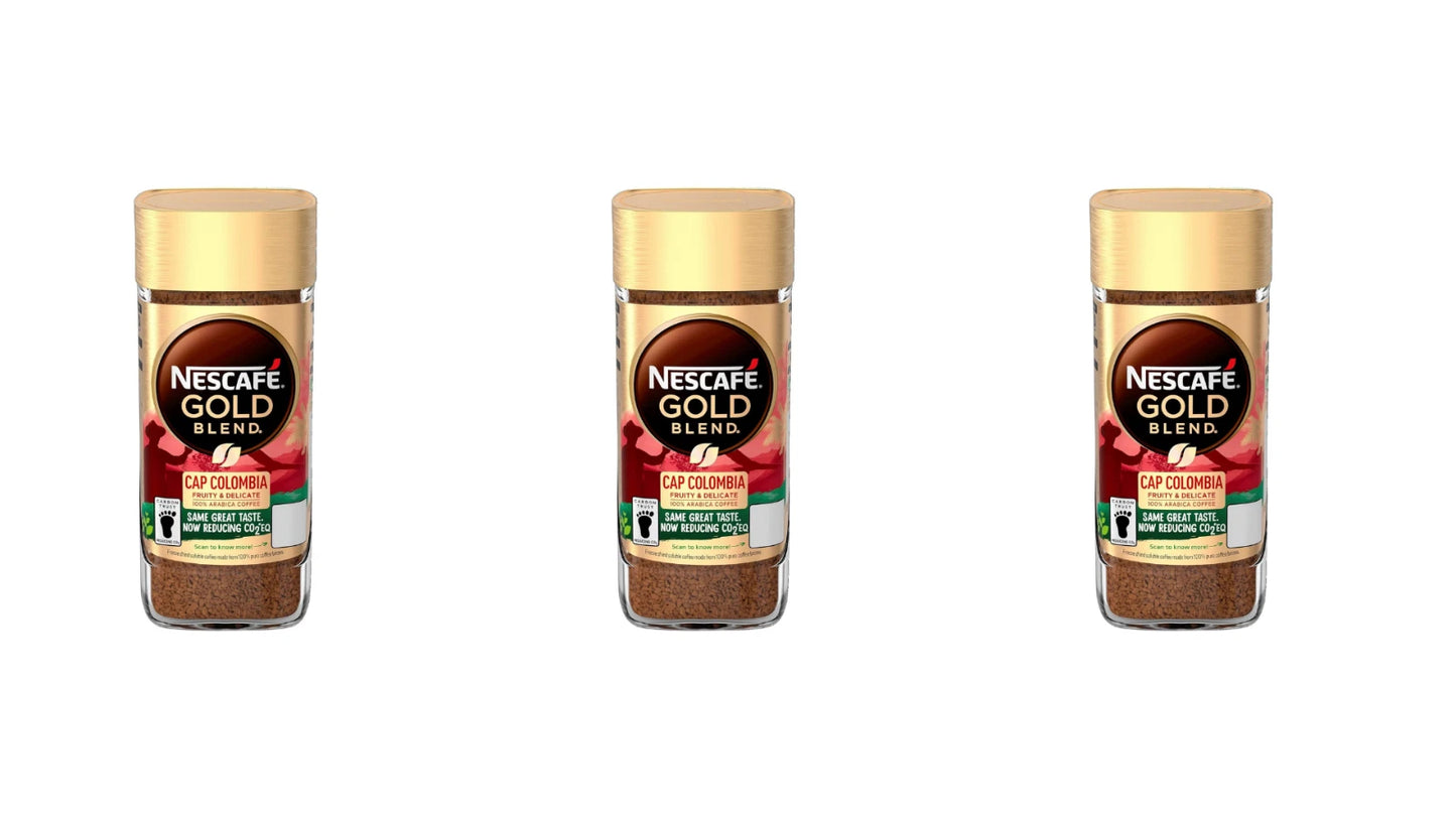 Nescafe Gold Cap Colombia Fruity Instant Ground Coffee Jar 95g - Pack of 3