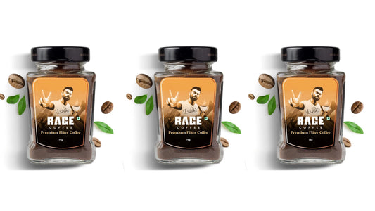 Rage Premium Filter Coffee Powder 75g | Arabica & Robusta w/ Chicory - Pack of 3