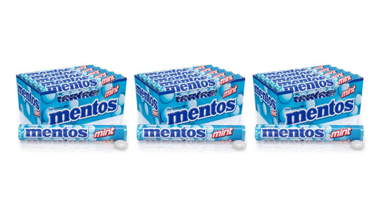 Mentos Chewy Mint Candy Roll, Mint Flavour Box (14x29g) - Pack of 3 - Refreshing