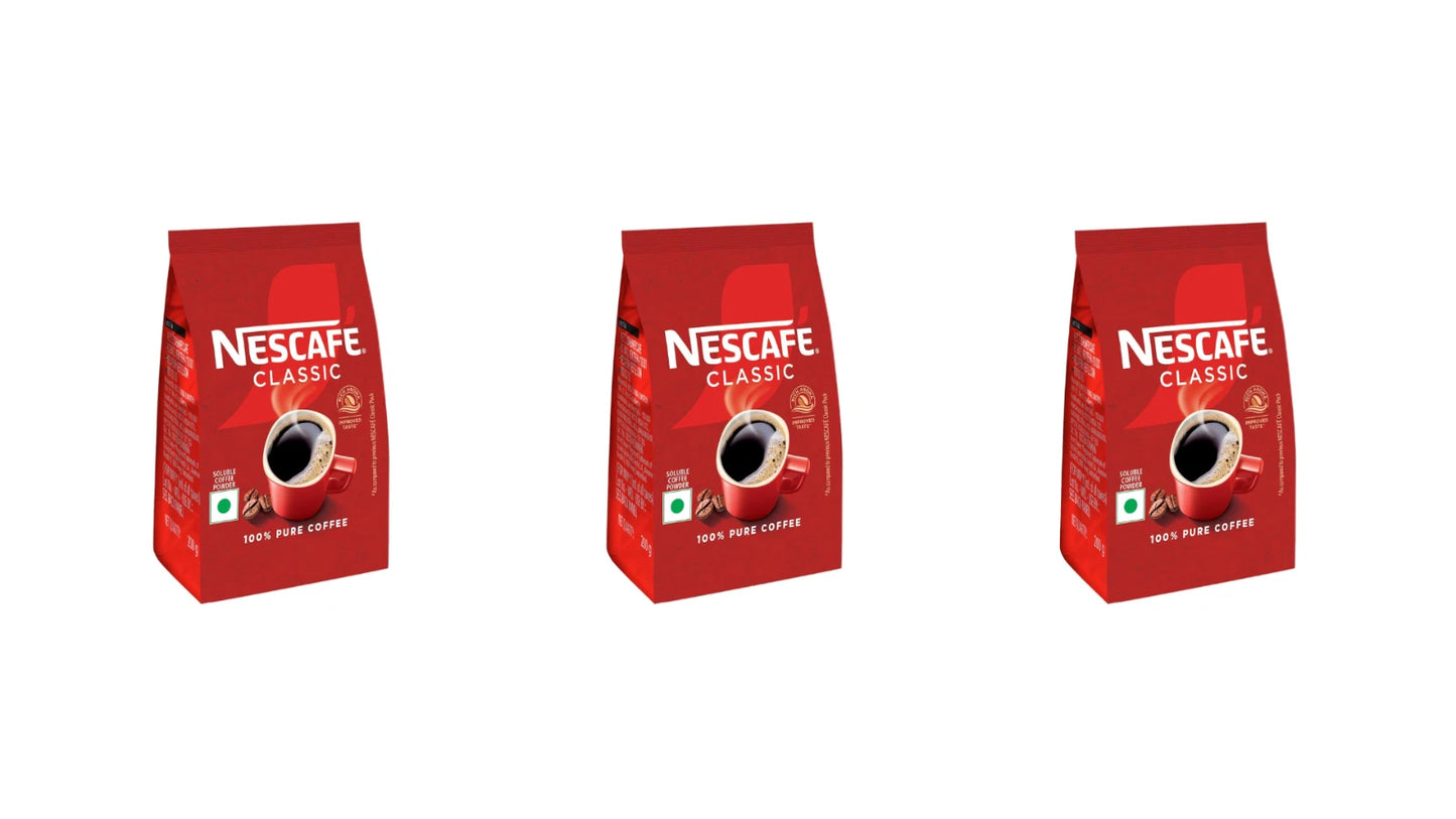 NESCAFE Classic Instant 100% Pure Coffee Powder Rich Aroma 200g - Pack of 3