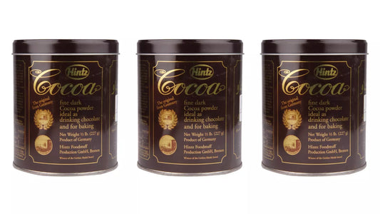 Hintz Cocoa Powder 454g - Pack of 3 - Finest German Cocoa - Great for Brownies!