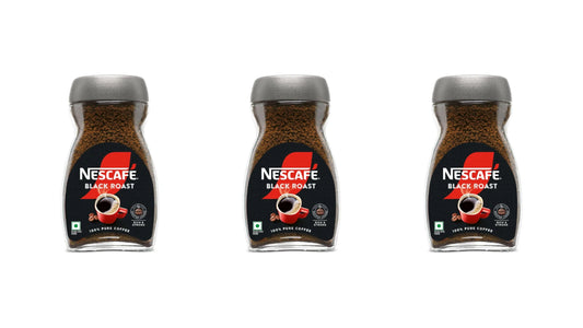 Nescafe Classic Black Roast Instant Coffee | Roasted Longer 90g - Pack of 3