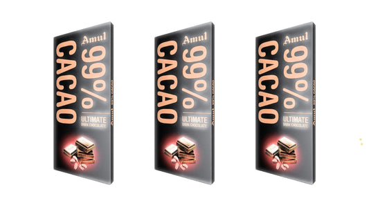 Amul 99% Cocoa Dark Chocolate Bar, 150g - Pack of 3 - Made from Finest Cocoa