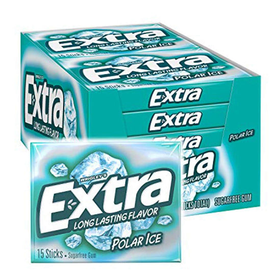 Wrigley's Extra Long Lasting Flavour Polar Ice, 15 Sticks in Each - Box of 10