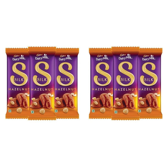 Cadbury Dairy Milk Silk Hazelnut Creamy & Rich Chocolate Bar, 143 g (Pack of 6)