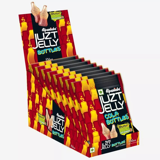 Alpenliebe Juzt Jelly Cola Flavour Bottles Pouch - Pack of 8 - 540g Total