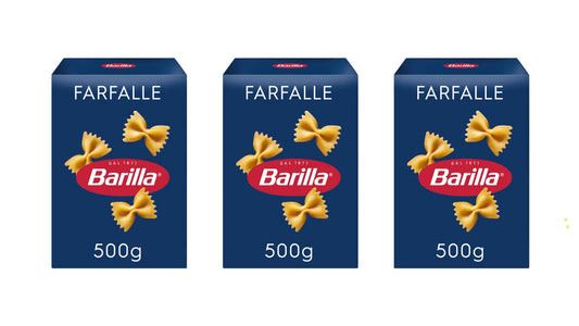 Barilla Pasta Farfalle Durum Wheat - 500g, Italy - Pack of 3 - Plastic-Free Box!
