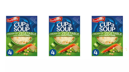 Batchelor's Cup a Soup 4 Sachets - Cream of veg - Pack of 3 - No Preservatives