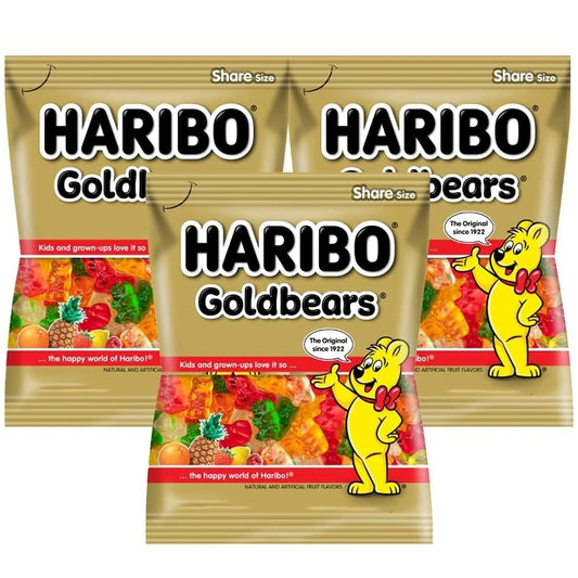 Haribo Goldbears Share Size Jellies (140g pack of 3) - Kids & Grownups love it!