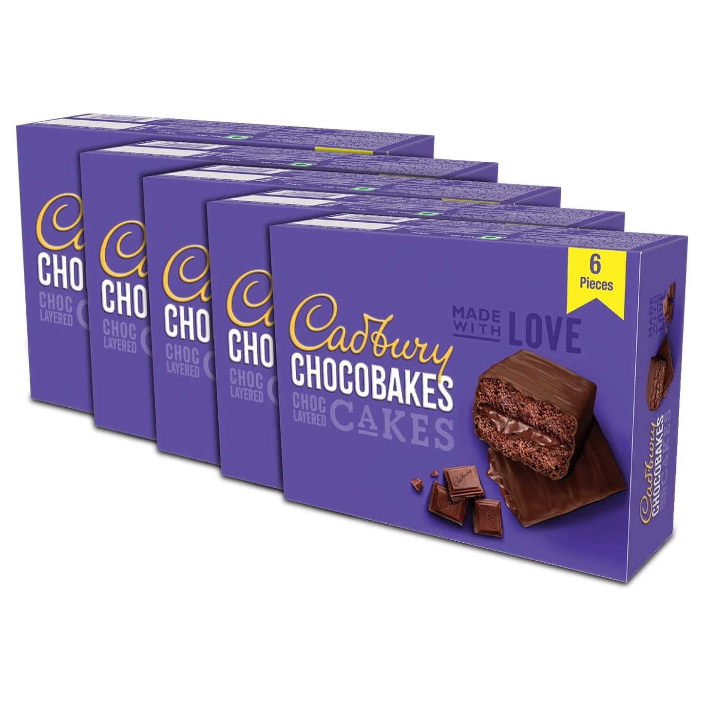 Cadbury Chocobakes Chocolate Cake Large 6pcs Each (Pack Of 5) - Indian Treat!