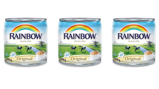 Rainbow Original Evaporated Milk 170g Pack of 3 - Sugar-Free | No Preservatives
