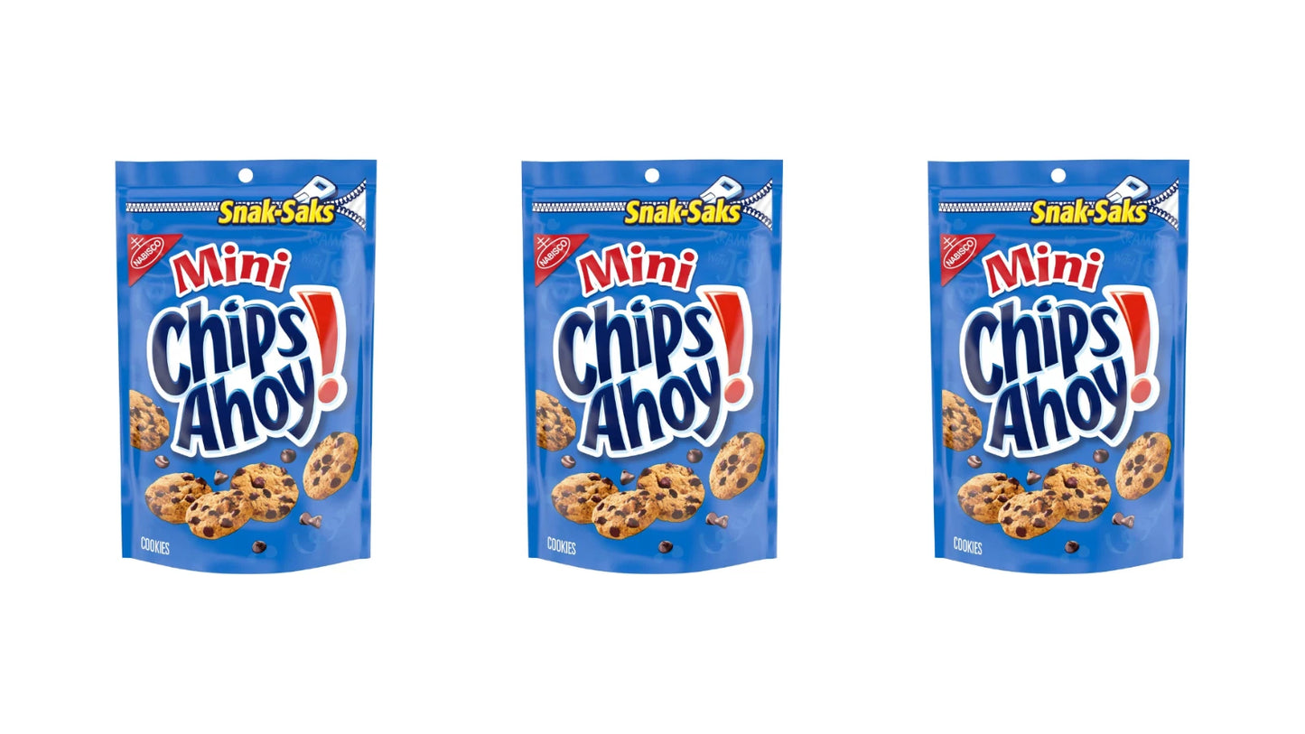 Nabisco Snack Sak Mini Chips Ahoy, 226g - Pack of 3 - Crumbliciously Delicious!
