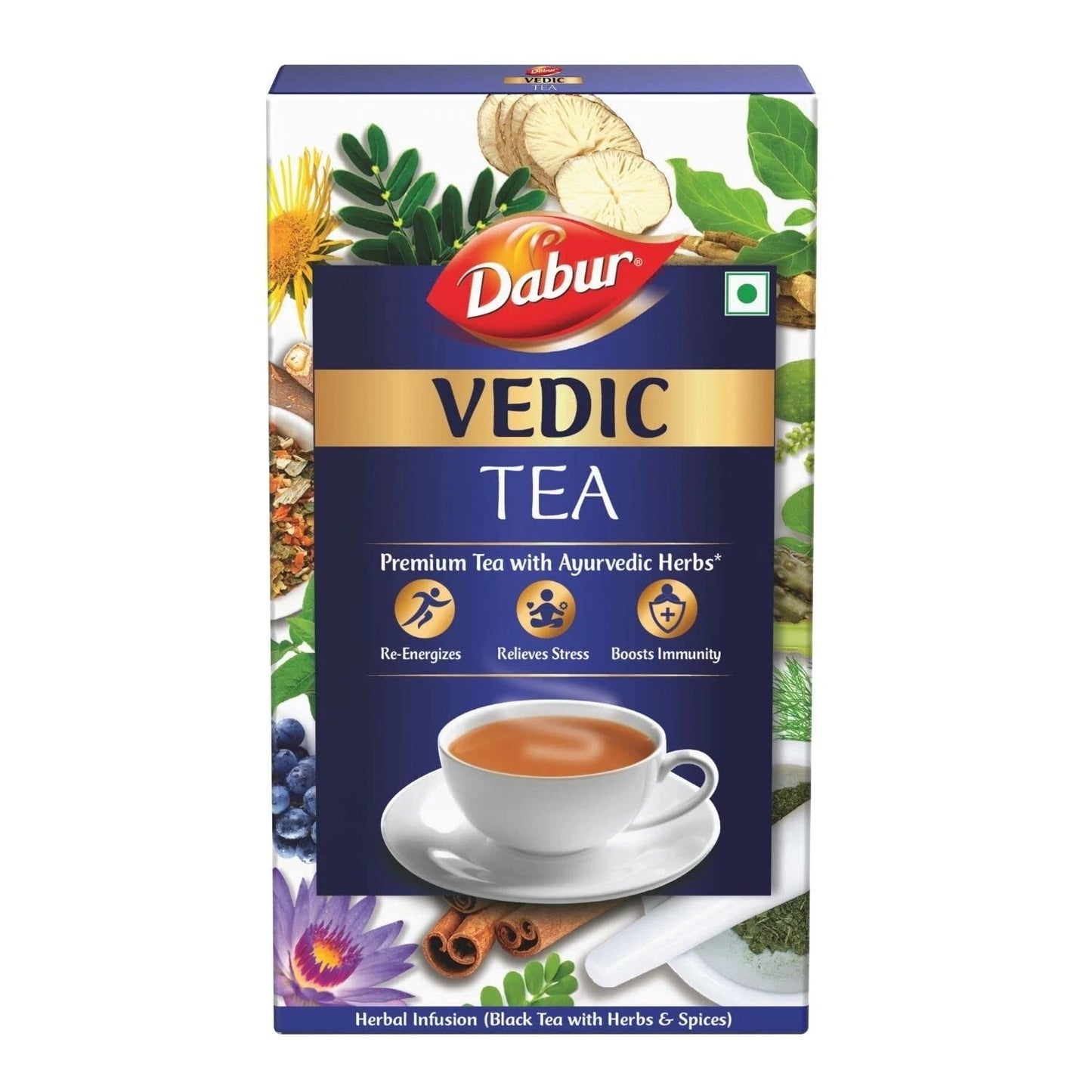 Dabur Vedic Tea 500g (Black Tea) Chai Handpicked From Assam Nilgiri & Darjeeling