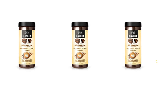Bevzilla 200g Instant (Butterscotch) Coffee Powder | Makes 100 Cups - Pack of 3