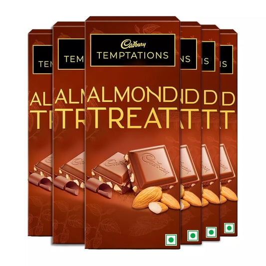 Cadbury Temptations Almond Treat Premium Chocolate Bar, 70 gram (Pack of 6)