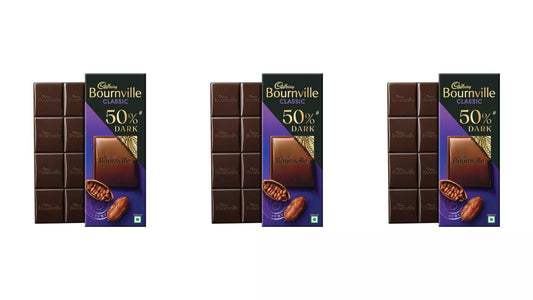 Cadbury Bournville Rich 50% Cocoa Dark Chocolate Bar 80g - Pack of 3