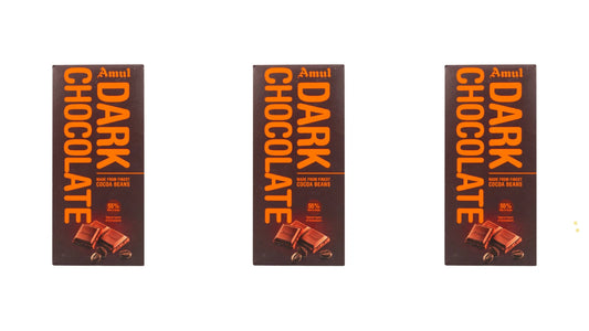 Amul 55% Cocoa Dark Chocolate Bar, 150g - Pack of 3 - Made from Finest Cocoa