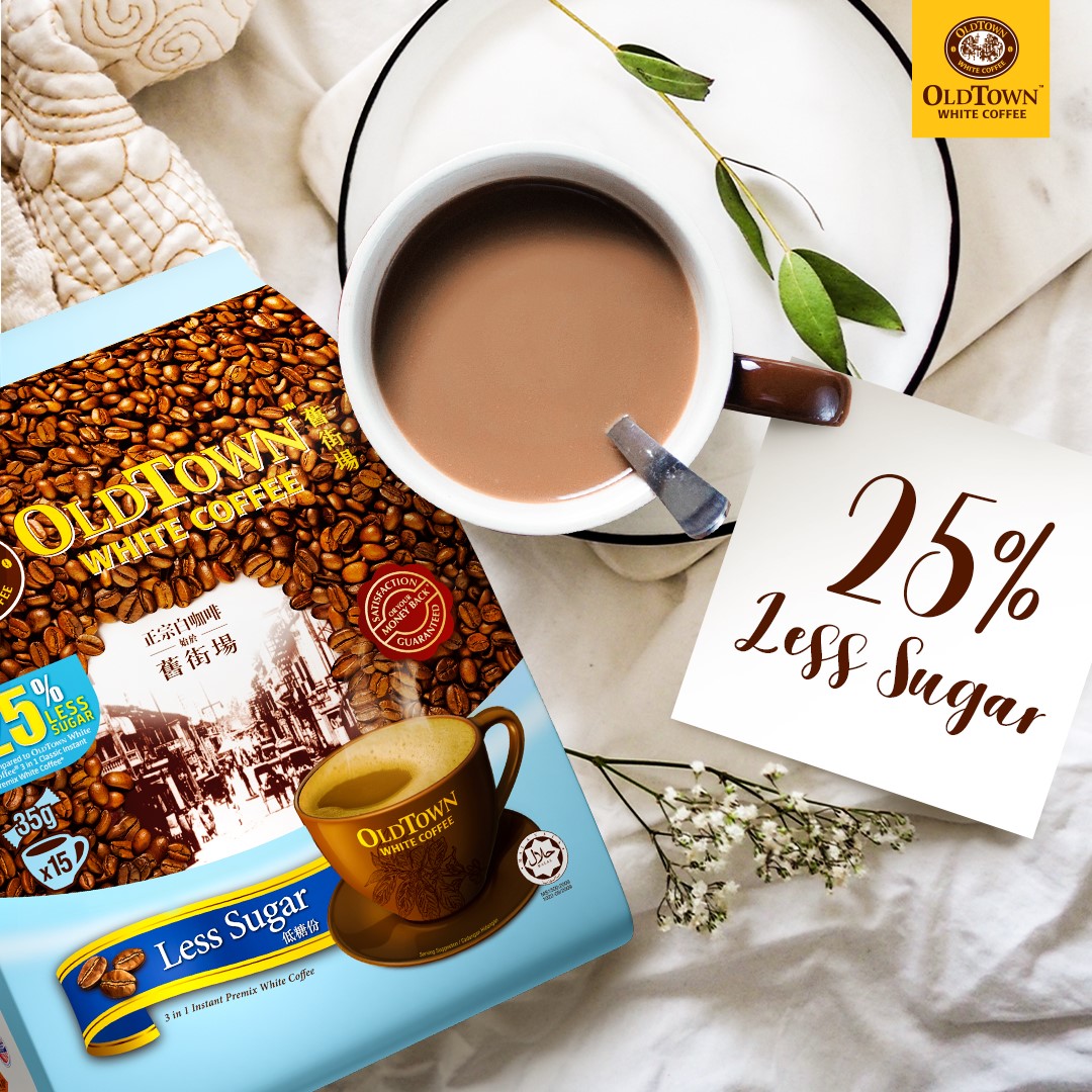 Old Town Malaysian Coffee 30% Less Sugar 13 Sachets bag: Rich Aroma, Zero Guilt!