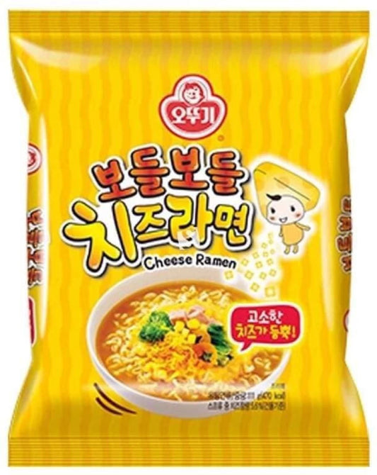 Ottogi Cheese Ramen Rich Flavor with Savory Cheese Korean Style Vegetarian Instant Noodles 111gm*2Pack (Imported)