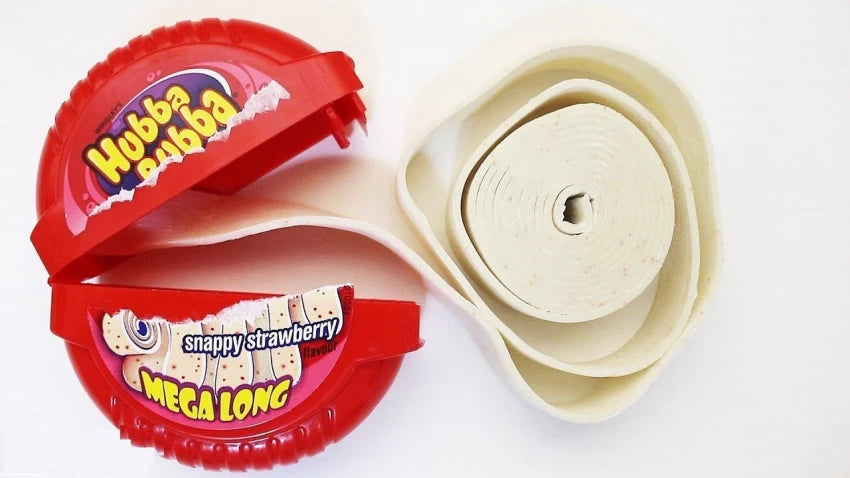 Wrigley's Hubba Bubba Snappy Strawberry 6 Feet Gum Tape - 56g - Unleash Fun!