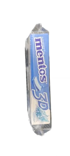 Mentos 3D Triple Layer Sugar-Free Chewing Gum 5 sticks each - pack of 15 (Fresh Mint) - "Triple Layer Fresh Mint Gum!"