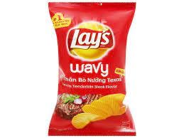 Lays Wavy vị thăn bò nướng Texas 90g - "Texas Grilled Steak!"