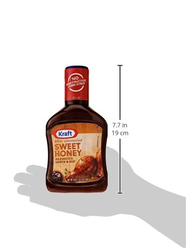 Kraft Slow-Simmered Sweet Honey Barbecue Sauce, 18 oz / 510 g, Blue & White - "Sweet Honey BBQ!"