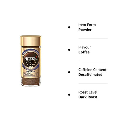 Nescafe Gold Blend Decaff Ground Coffee|Rich Aroma & Smooth Taste Glass Bottle, 3.35 Oz ? 95 G - "Rich Aroma Decaff Gold - Smooth Taste in a Bottle!"