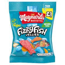 Mondelez Maynards Bassetts Fizzy Fish Jellies Sour 160g - "Fizzy Fish Fun!"