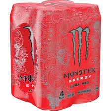 Monster Energy Ultra Red 500ml (Pack Of 4pcs) - "Ultra Red Rush!"