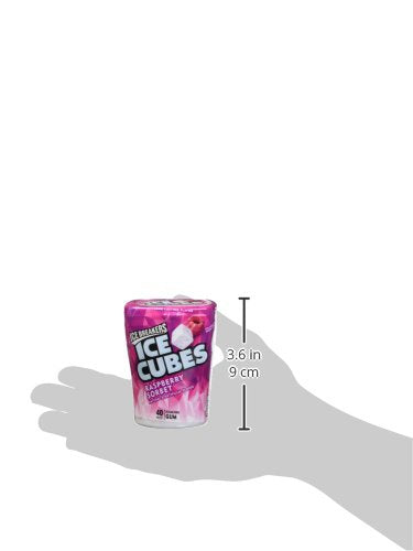 Ice Breakers Ice Cubes Raspberry Sorbet, 4 X 40 g - Raspberry sorbet gum cubes, 4 packs of 40g each.