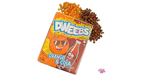 Dweebs Candy - Duo Flavors Pack - 45g Travel Friendly Pack - Sweet, Crunchy, Tangy, and Full of Untamed Flavour in Exciting Combinations! (Orange & Cola) - Orange & cola delight!