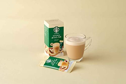 Starbuck's White Mocha Premium Instant Coffee Drink White Chocolate Flavoured a Mixture Of Instant Coffee Finely Ground Roasted Coffee Beans Skimmed Milk Powder & Sugar 5 × 24g (UK)