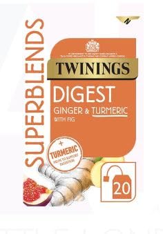 Twiniings Superblends Digest Ginger & Turmaric 20 Tea Bags,40G