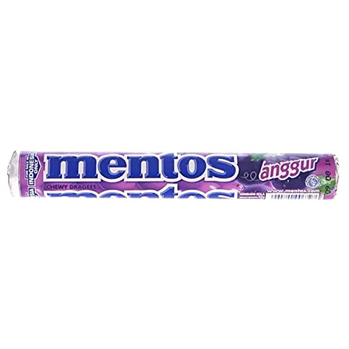 Mentos Roll Chewing Gum Roll 29g Each - Box of 14 (Grape) - "Grape Chewing Gum Roll Box!"