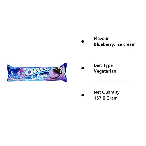 Oreo Ice Cream Sandwich Biscuit - Blueberry, 137g - "Blueberry ice cream delight!"