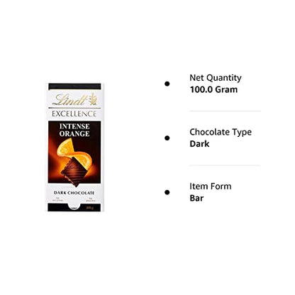 Lindt Excellence Orange Intense Dark Chocolate, 3.53 oz ℮ 100 g