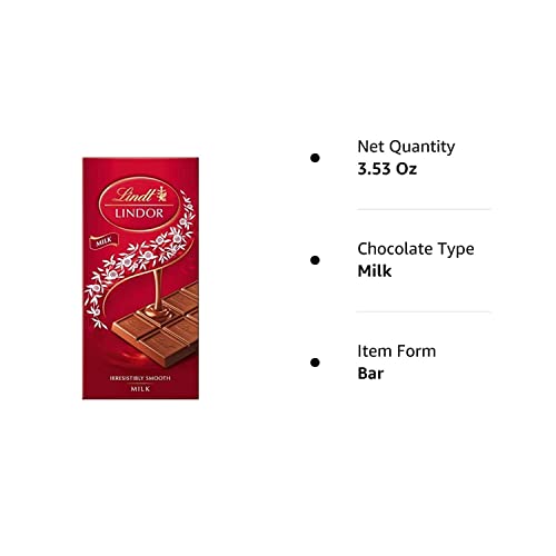 Lindt Lindor Milk Chocolate Bar -100 Gm - Pack Of 1