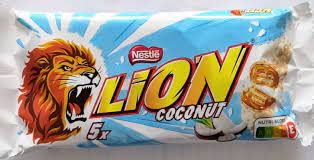 Nestle Lion Bar With Dried Coconut Flavour 5 Pack 150g - "Lion Bar Coconut - 5 Pack, 150g of Coconut Flavoured Chocolate!"