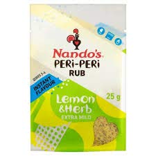 Nando's Peri Peri RUB Lemon & Herb (Extra MILD), 25g - "Extra Mild Lemon & Herb Rub!"