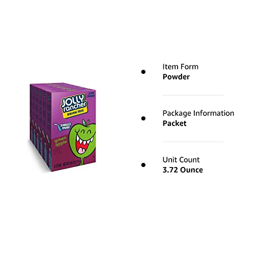 Jolly Rancher Singles To Go Green Apple Drink Mix Sugar Free, 17.6g - Refreshing and sugar-free Jolly Rancher Singles To Go Green Apple Drink Mix, 17.6g.