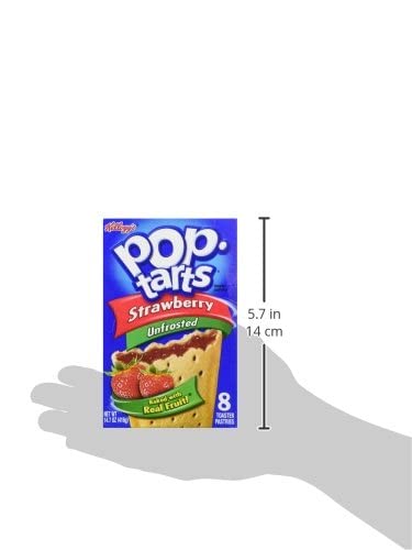 Pop Tarts Unfrosted Strawberry Pack of 4 Pouch, 4 x 416 g - "Four-pack of unfrosted strawberry!"