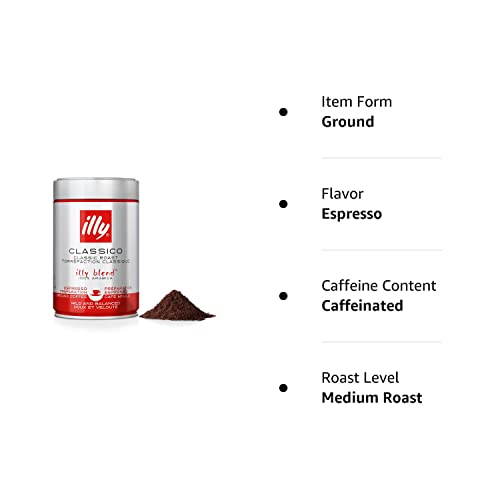 ILLY EAN 8003753900438 Medium Roast Fine Grind Ground Coffee - Medium roast fine grind ground coffee.