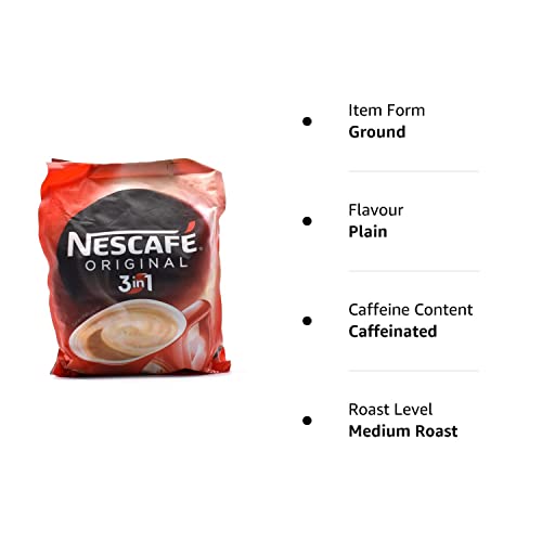 Nestle Nescafe in 1 Original Soluble Ground Coffee Beverage, 30 Sachets Bag - Pack of 2 - "Nescafe Original Soluble Coffee - Pack of 2 Bags with 30 Sachets Each!"