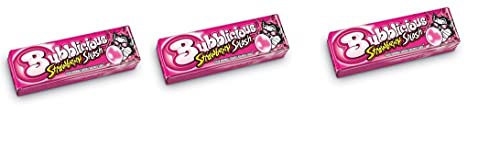 MONDELEZ BUBBLICIOUS Strawberry Splash Bubble Gum Pack of 3 (3X38g) 114G - "Strawberry Bubble Fun!"