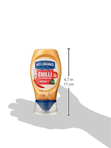 Hellmann's Chilli Mayonnaise Fired by Tabasco Pepper Sauce, 250 ml, Red & Cream - Spicy chili mayo with Tabasco, 250ml.