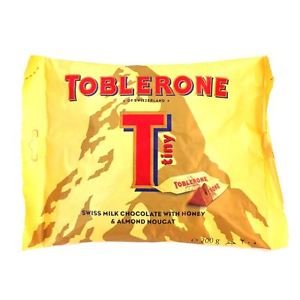 Toblerone Tiny Swiss Milk Chocolate Honey & Almond Nougat, 200 Grams